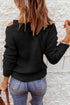 Strapped Cut Out Shoulder Turtleneck Sweater
